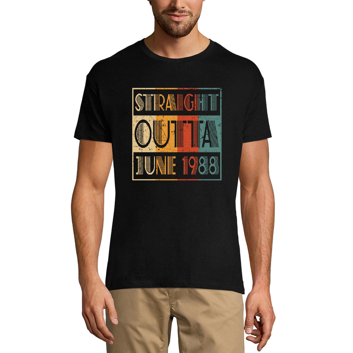 ULTRABASIC Men's T-Shirt Straight Outta June 1988 - Gift for 33rd Birthday Tee Shirt