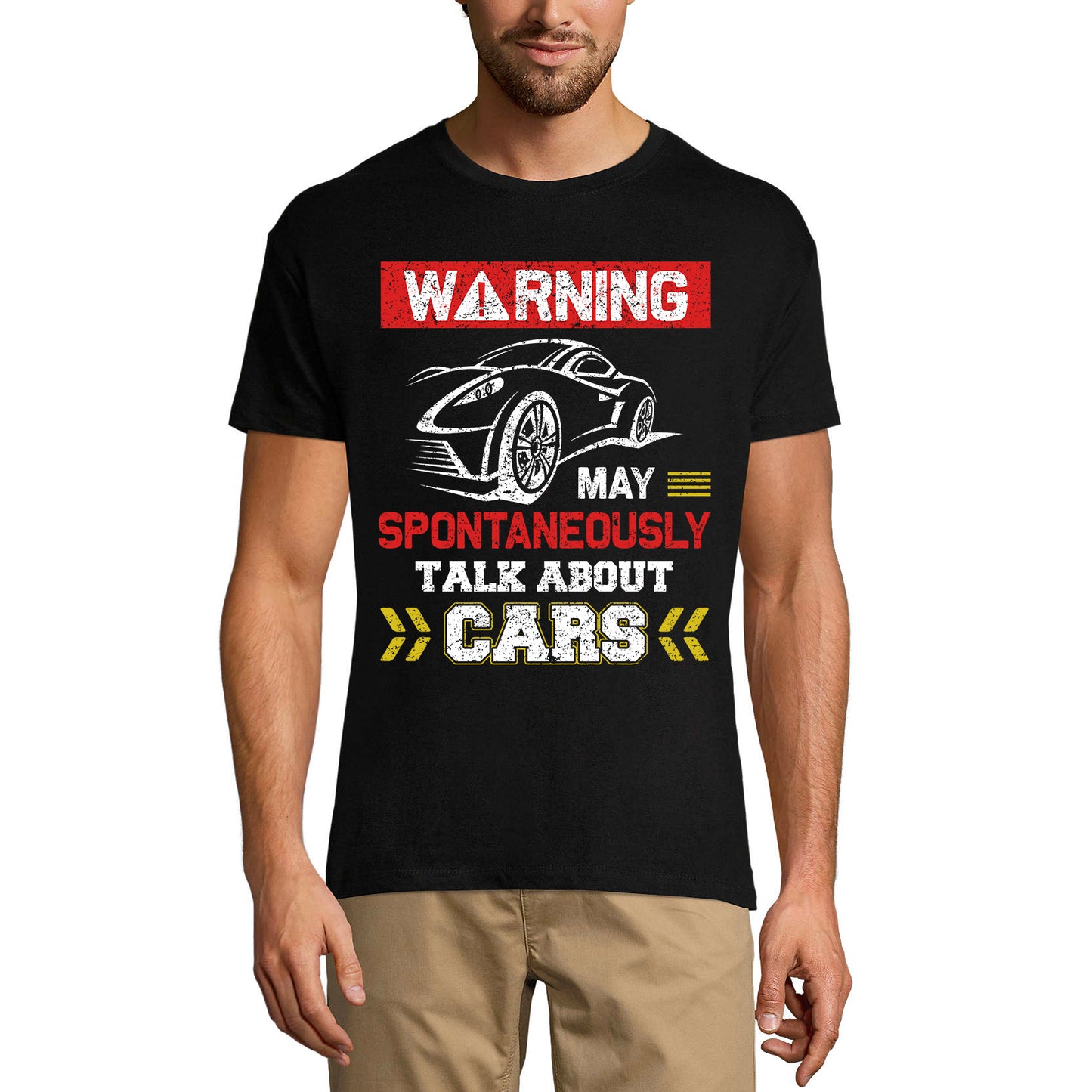 ULTRABASIC Men's T-Shirt Warning May Spontaneously Talk About Car - Car Lovers Tee Shirt