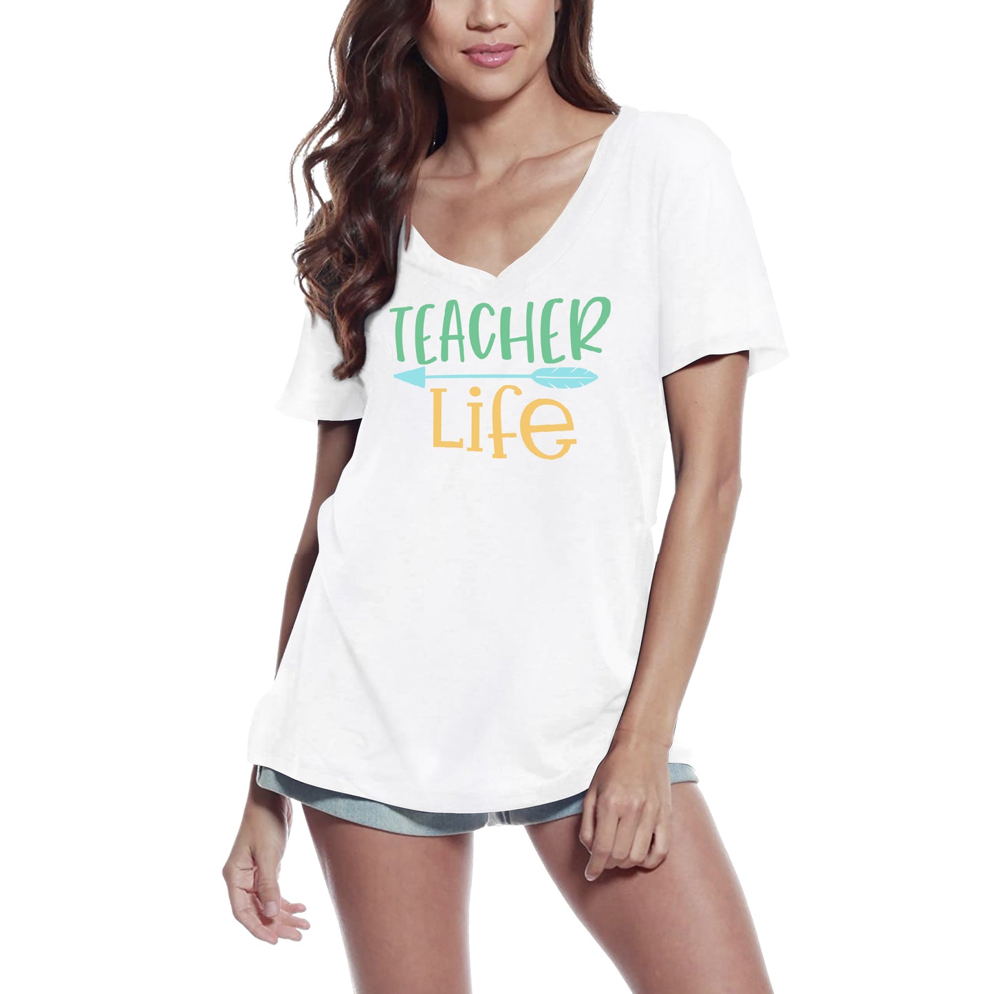 ULTRABASIC Women's T-Shirt Teacher Life - Short Sleeve Tee Shirt Tops