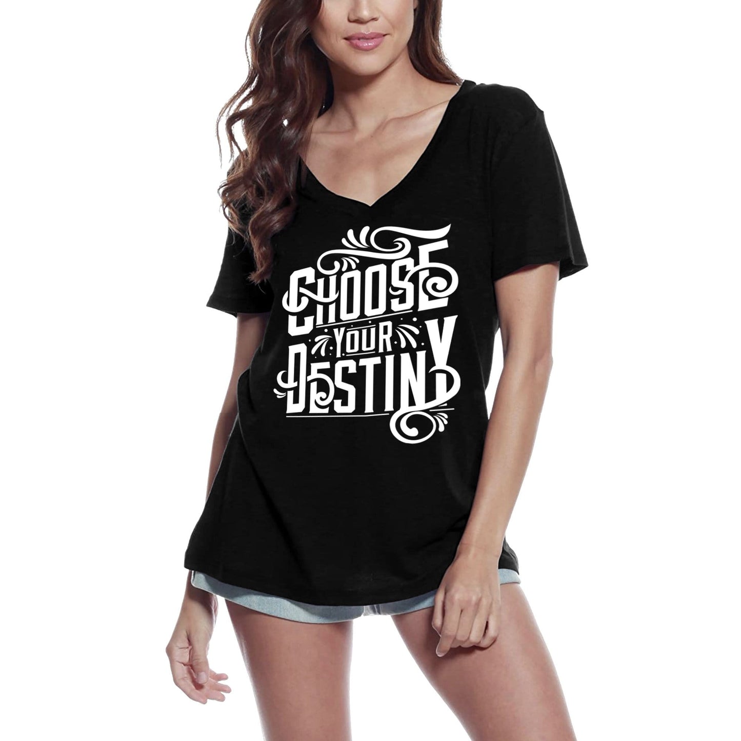 T-shirt ULTRABASIC pour femmes Choisissez votre destin - T-shirt graphique avec slogan de motivation