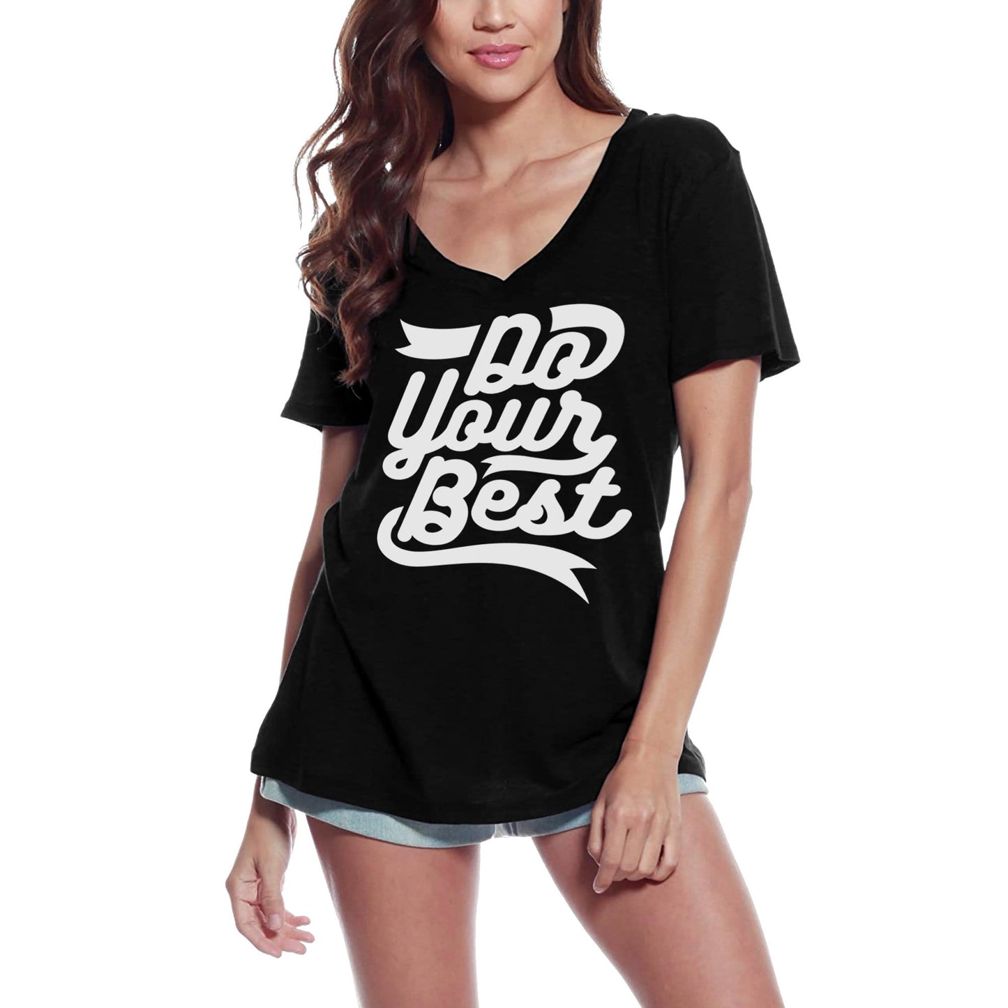 T-shirt ULTRABASIC pour femmes Faites de votre mieux - Tee-shirt à slogan de motivation positif