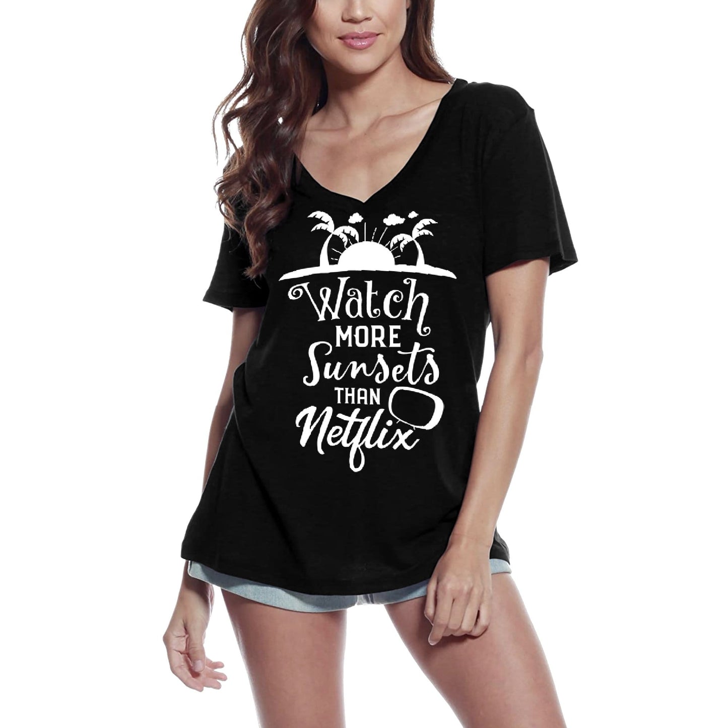 ULTRABASIC Women's T-Shirt Watch More Sunsets than ... - Tee Shirt Tops