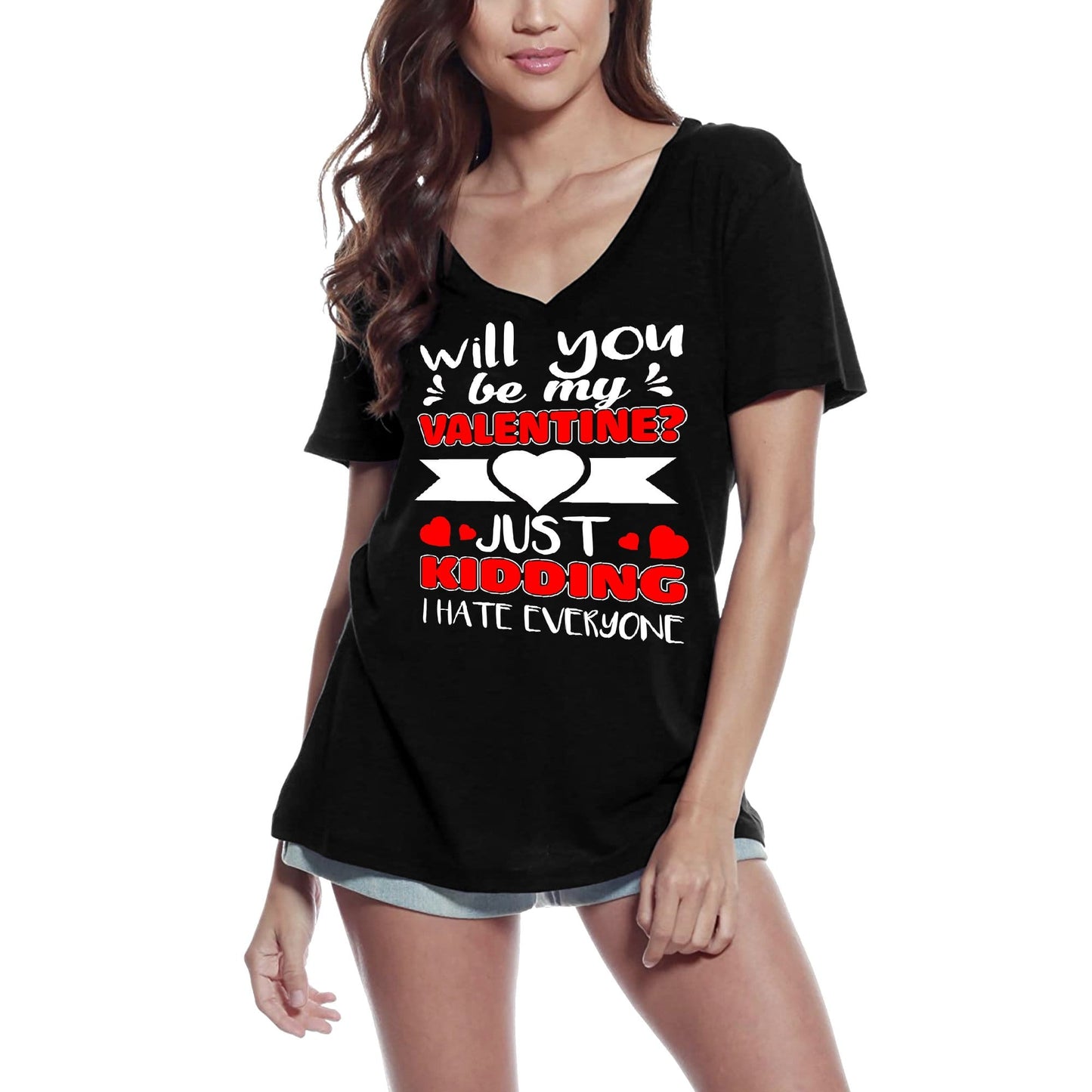 ULTRABASIC Women's T-Shirt Will You Be My Valentine - Valentine's Day Short Sleeve Graphic Tees Tops