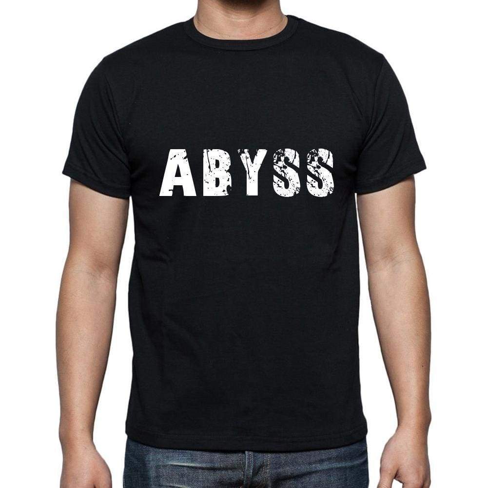 Abyss Mens Short Sleeve Round Neck T-Shirt 5 Letters Black Word 00006 - Casual