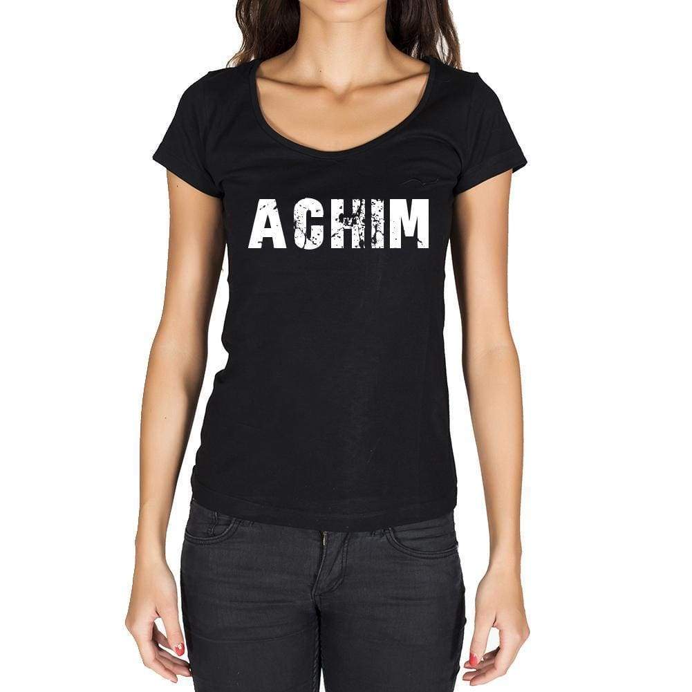Achim German Cities Black Womens Short Sleeve Round Neck T-Shirt 00002 - Casual
