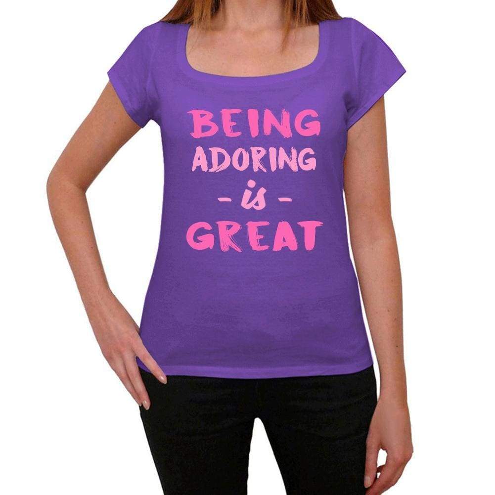 Adoring Being Great Purple Womens Short Sleeve Round Neck T-Shirt Gift T-Shirt 00336 - Purple / Xs - Casual