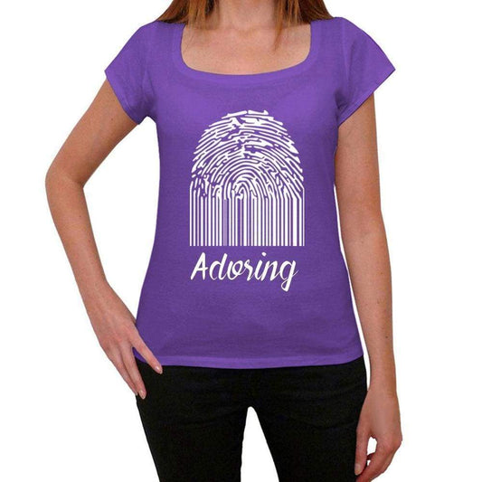 Adoring Fingerprint Purple Womens Short Sleeve Round Neck T-Shirt Gift T-Shirt 00310 - Purple / Xs - Casual