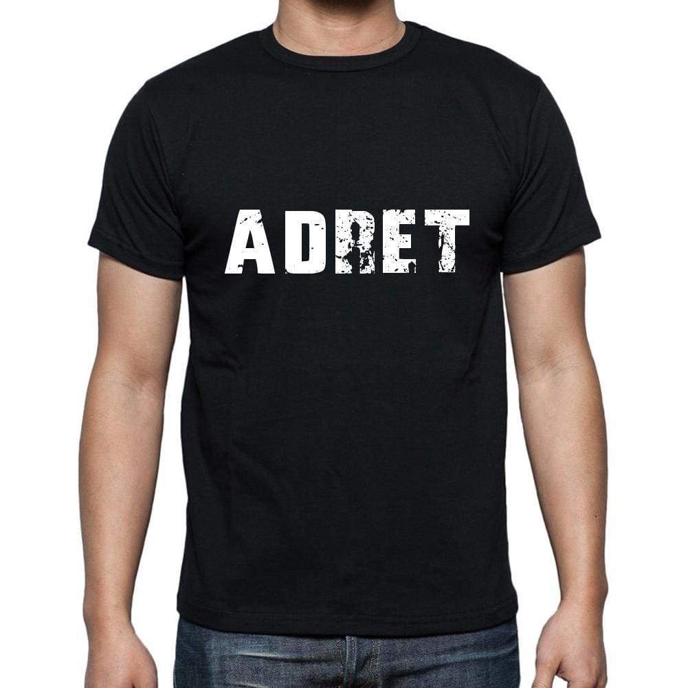 Adret Mens Short Sleeve Round Neck T-Shirt 5 Letters Black Word 00006 - Casual