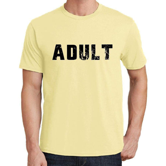 Adult Mens Short Sleeve Round Neck T-Shirt 00043 - Yellow / S - Casual