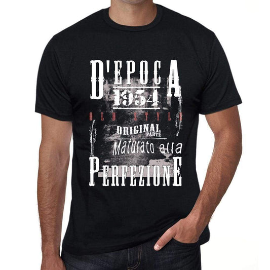 Aged To Perfection Italian 1954 Black Mens Short Sleeve Round Neck T-Shirt Gift T-Shirt 00355 - Black / Xs - Casual