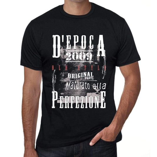 Aged to Perfection, Italian, 2009, Black, Men's Short Sleeve Round Neck T-shirt, gift t-shirt 00355 - Ultrabasic