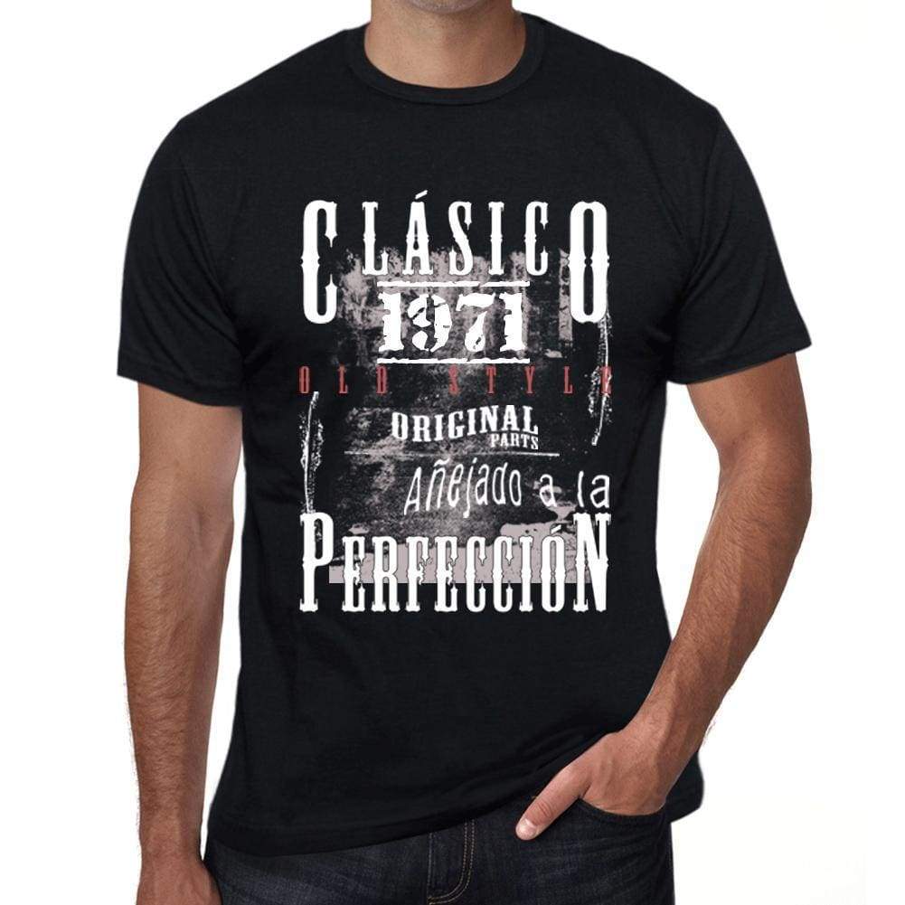 Aged To Perfection, Spanish, 1971, Black, Men's Short Sleeve Round Neck T-shirt, gift t-shirt 00359 - Ultrabasic