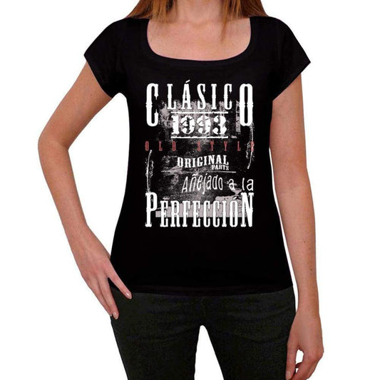 Aged To Perfection, Spanish, 1993, Black, Women's Short Sleeve Round Neck T-shirt, gift t-shirt 00358 - Ultrabasic