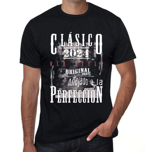 Aged To Perfection, Spanish, 2024, Black, Men's Short Sleeve Round Neck T-shirt, gift t-shirt 00359 - Ultrabasic