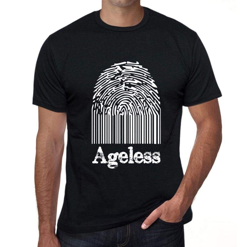 Ageless Fingerprint Black Mens Short Sleeve Round Neck T-Shirt Gift T-Shirt 00308 - Black / S - Casual