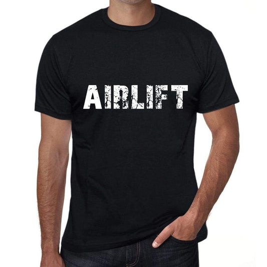 Airlift Mens Vintage T Shirt Black Birthday Gift 00555 - Black / Xs - Casual