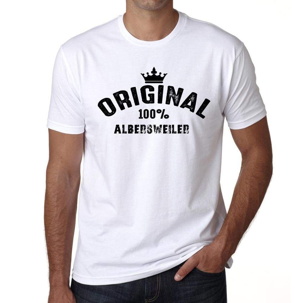 Albersweiler 100% German City White Mens Short Sleeve Round Neck T-Shirt 00001 - Casual