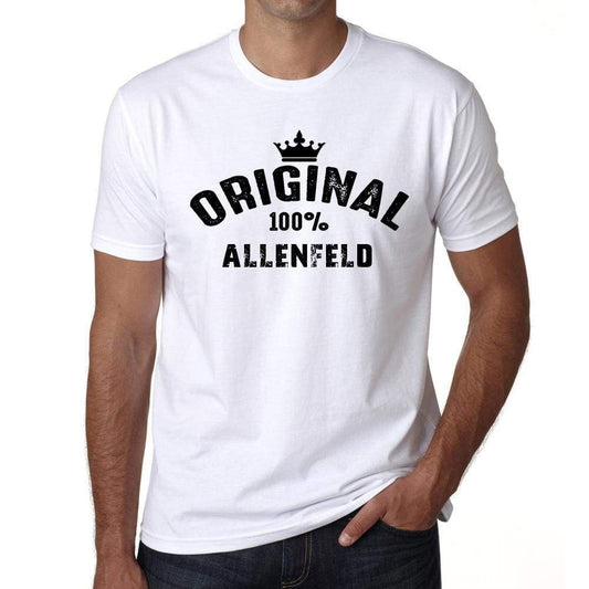 Allenfeld 100% German City White Mens Short Sleeve Round Neck T-Shirt 00001 - Casual