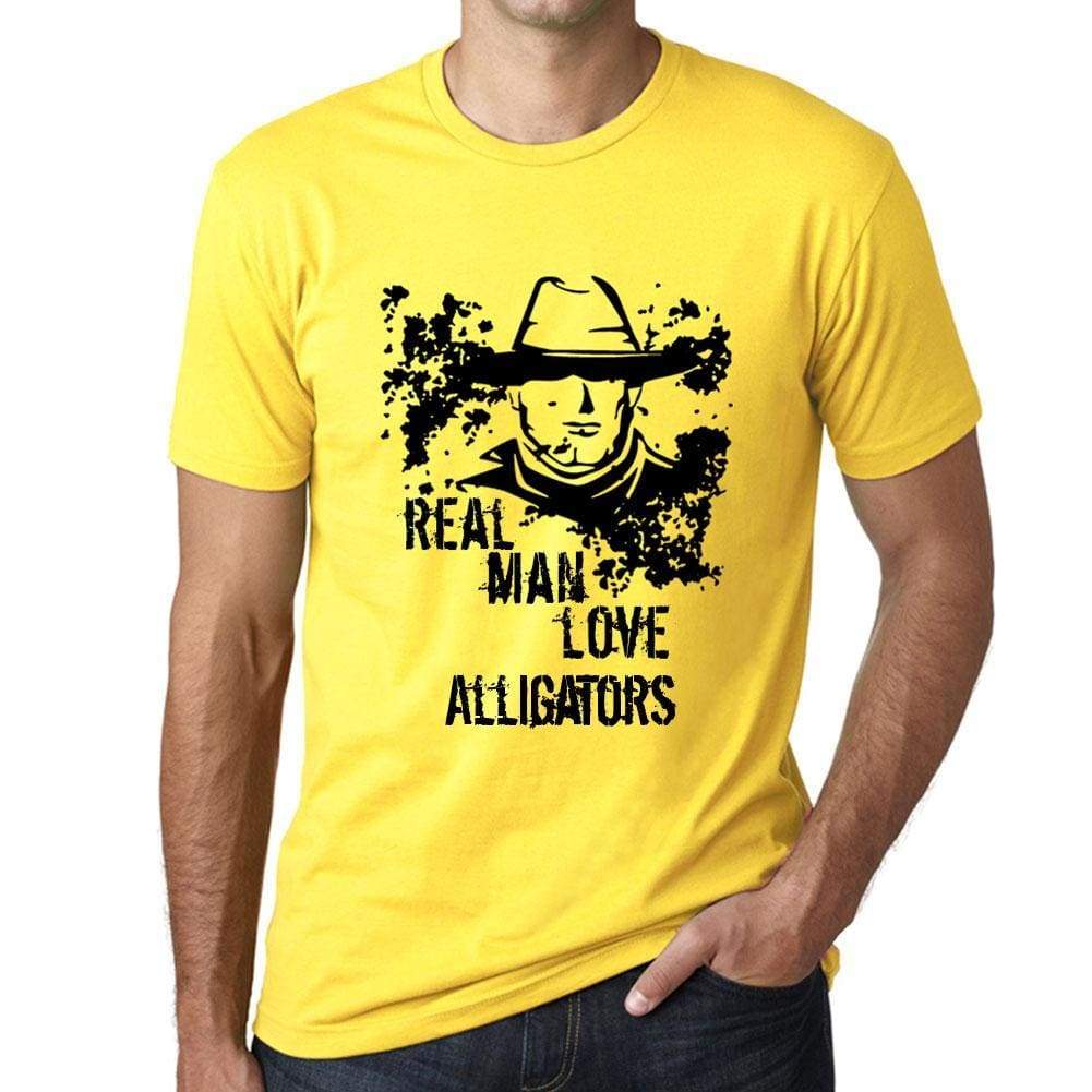 Alligators Real Men Love Alligators Mens T Shirt Yellow Birthday Gift 00542 - Yellow / Xs - Casual
