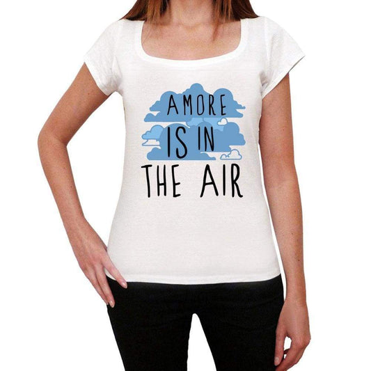 Amore In The Air White Womens Short Sleeve Round Neck T-Shirt Gift T-Shirt 00302 - White / Xs - Casual