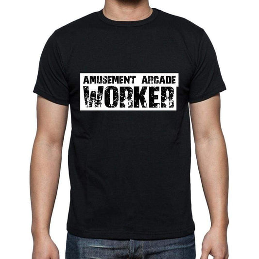 Amusement Arcade Worker T Shirt Mens T-Shirt Occupation S Size Black Cotton - T-Shirt