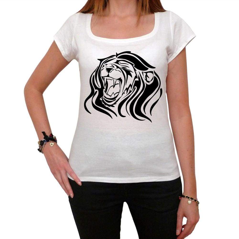 Angry Lion Head Tattoo 1 Womens Short Sleeve Scoop Neck Tee 00161