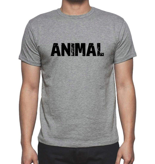 Animal Grey Mens Short Sleeve Round Neck T-Shirt 00018 - Grey / S - Casual