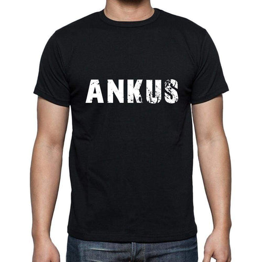 Ankus Mens Short Sleeve Round Neck T-Shirt 5 Letters Black Word 00006 - Casual