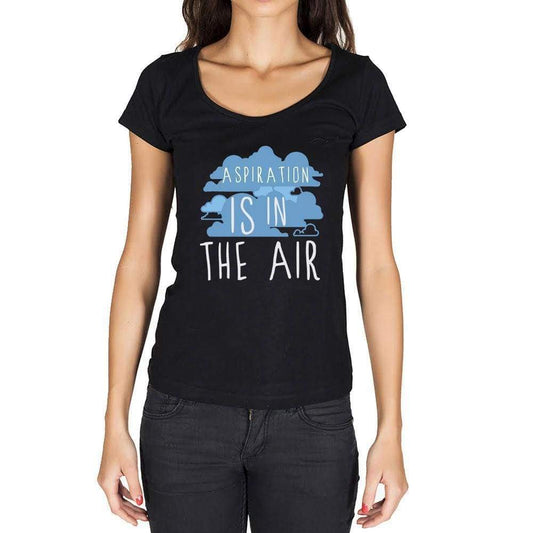 Aspiration In The Air Black Womens Short Sleeve Round Neck T-Shirt Gift T-Shirt 00303 - Black / Xs - Casual
