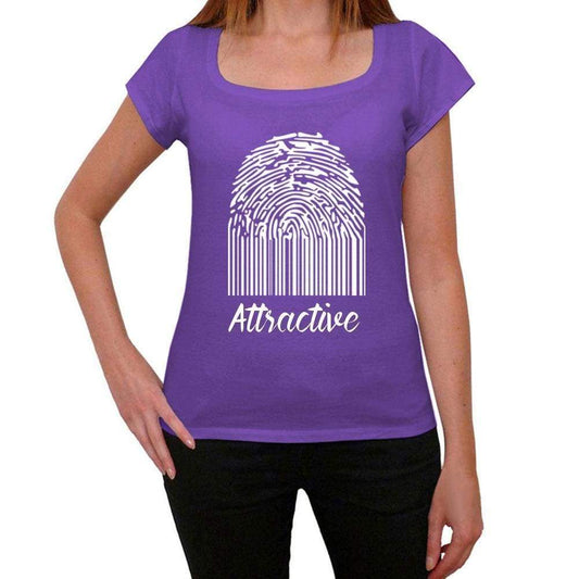 Attractive, Fingerprint, Purple, Women's Short Sleeve Round Neck T-shirt, gift t-shirt 00310 - Ultrabasic