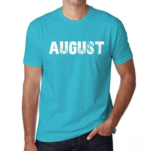 August Mens Short Sleeve Round Neck T-Shirt 00020 - Blue / S - Casual