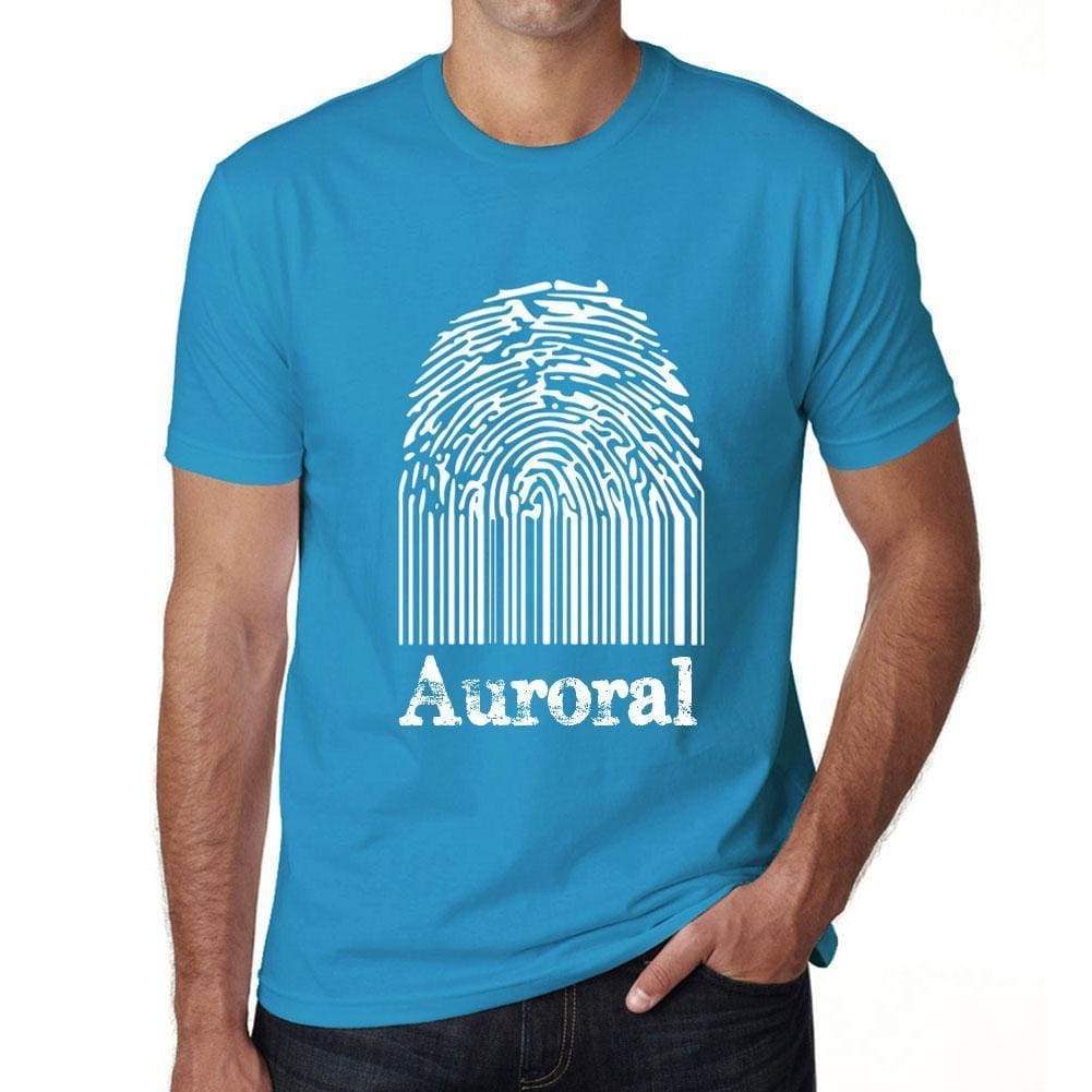 Auroral Fingerprint, Blue, Men's Short Sleeve Round Neck T-shirt, gift t-shirt 00311 - Ultrabasic