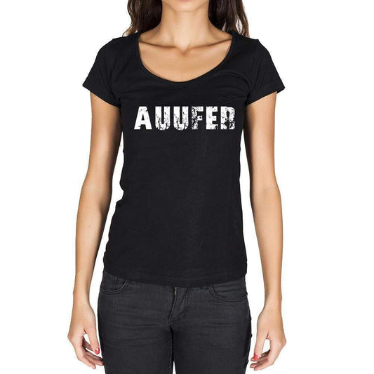 Auufer German Cities Black Womens Short Sleeve Round Neck T-Shirt 00002 - Casual