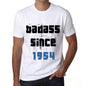 Badass Since 1954 Men's T-shirt White Birthday Gift 00429 - Ultrabasic