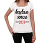 Badass Since 2031 Womens T-Shirt White Birthday Gift 00431 - White / Xs - Casual