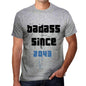 Badass Since 2043 Mens T-Shirt Grey Birthday Gift 00430 - Grey / S - Casual