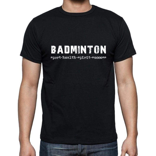 Badminton Sport-Health-Spirit-Success Mens Short Sleeve Round Neck T-Shirt 00079 - Casual