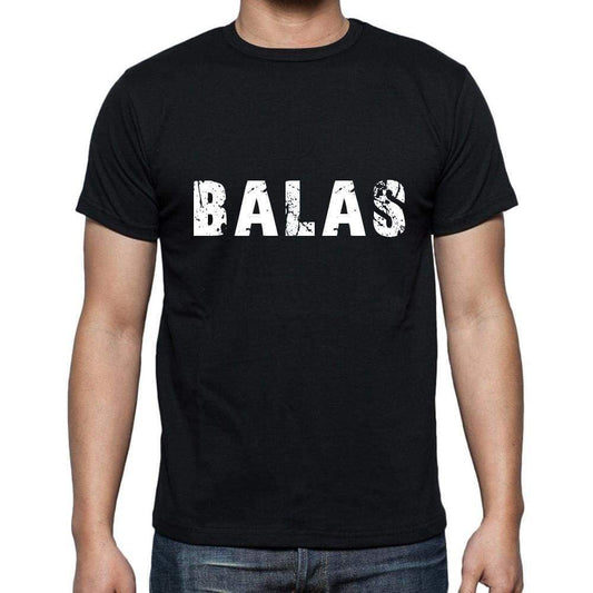 Balas Mens Short Sleeve Round Neck T-Shirt 5 Letters Black Word 00006 - Casual