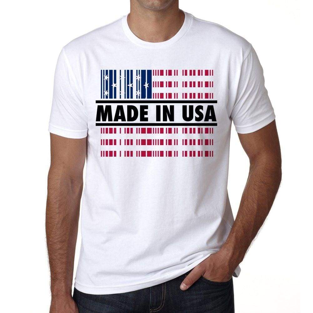 Bar Code Made In Usa Mens Short Sleeve Round Neck T-Shirt