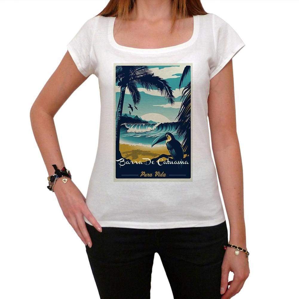 Barra De Catuama Pura Vida Beach Name White Womens Short Sleeve Round Neck T-Shirt 00297 - White / Xs - Casual