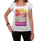 Batumi Escape To Paradise Womens Short Sleeve Round Neck T-Shirt 00280 - White / Xs - Casual