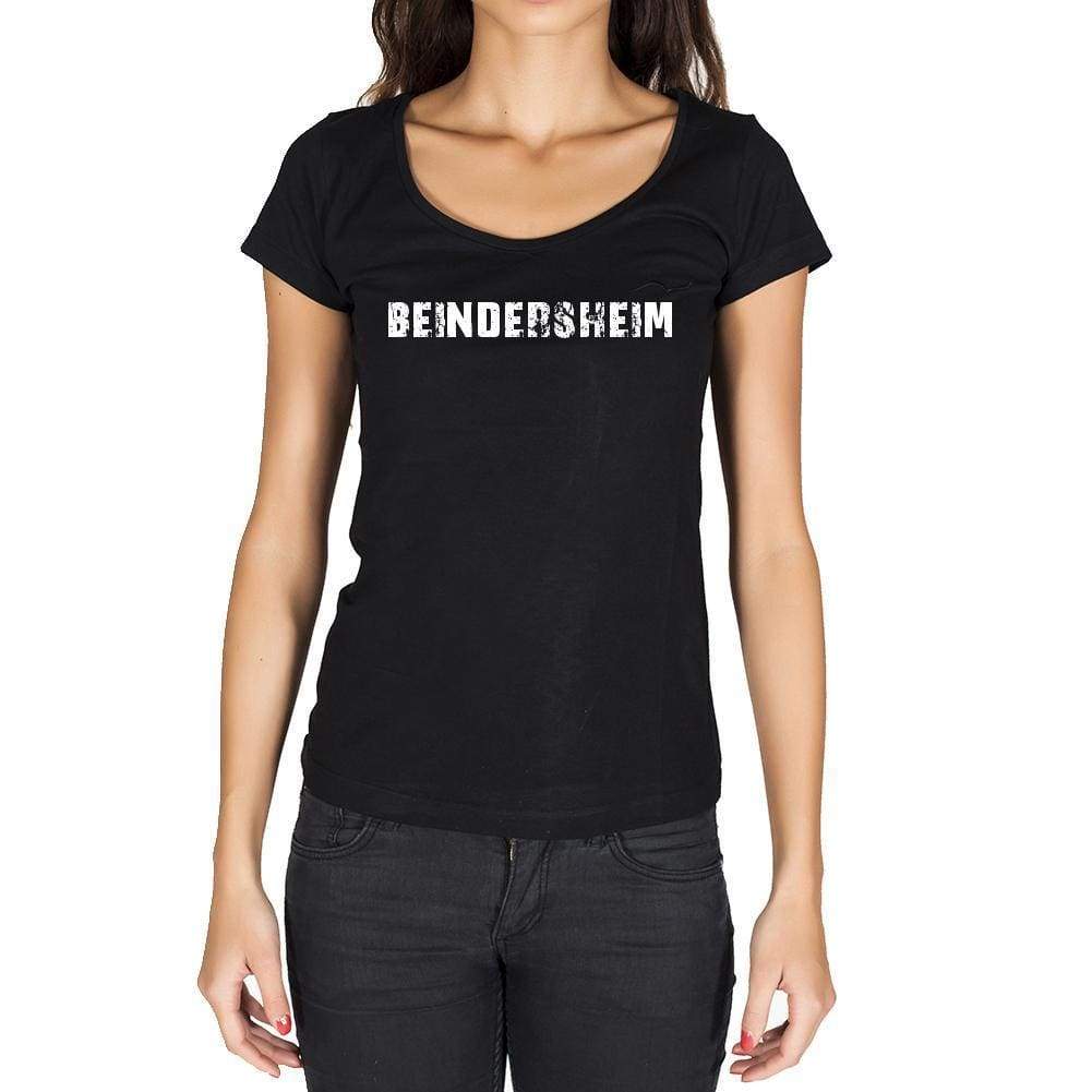 Beindersheim German Cities Black Womens Short Sleeve Round Neck T-Shirt 00002 - Casual