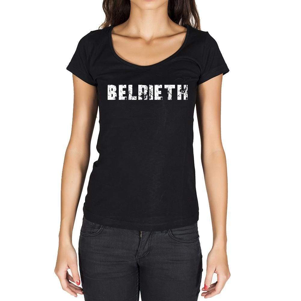Belrieth German Cities Black Womens Short Sleeve Round Neck T-Shirt 00002 - Casual