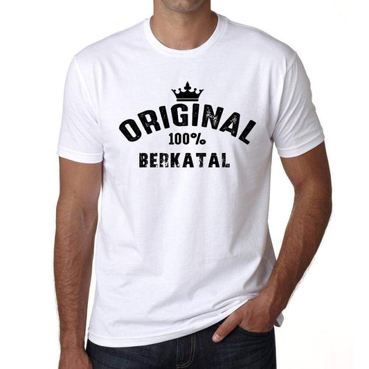Berkatal 100% German City White Mens Short Sleeve Round Neck T-Shirt 00001 - Casual