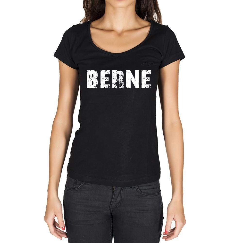 Berne German Cities Black Womens Short Sleeve Round Neck T-Shirt 00002 - Casual