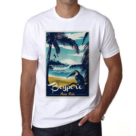 Beypore Pura Vida Beach Name White Mens Short Sleeve Round Neck T-Shirt 00292 - White / S - Casual