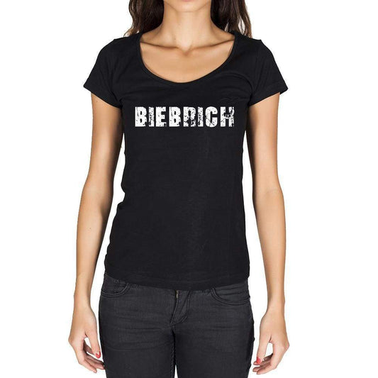 Biebrich German Cities Black Womens Short Sleeve Round Neck T-Shirt 00002 - Casual