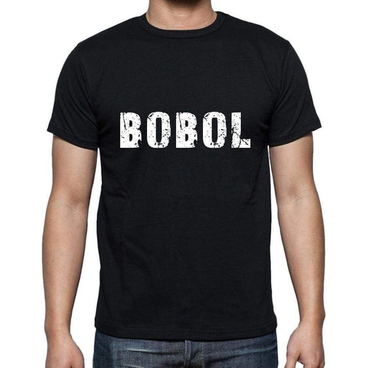 Bobol Mens Short Sleeve Round Neck T-Shirt 5 Letters Black Word 00006 - Casual