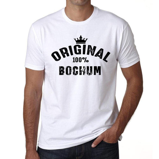 Bochum 100% German City White Mens Short Sleeve Round Neck T-Shirt 00001 - Casual