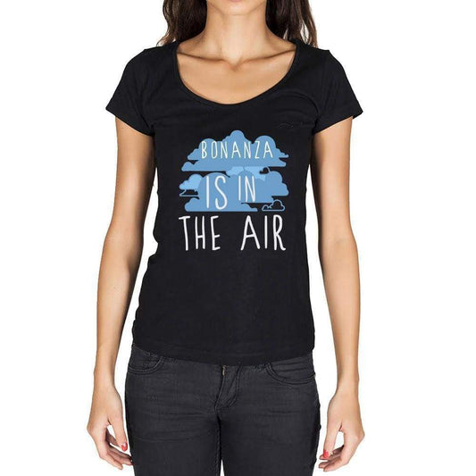 Bonanza In The Air Black Womens Short Sleeve Round Neck T-Shirt Gift T-Shirt 00303 - Black / Xs - Casual